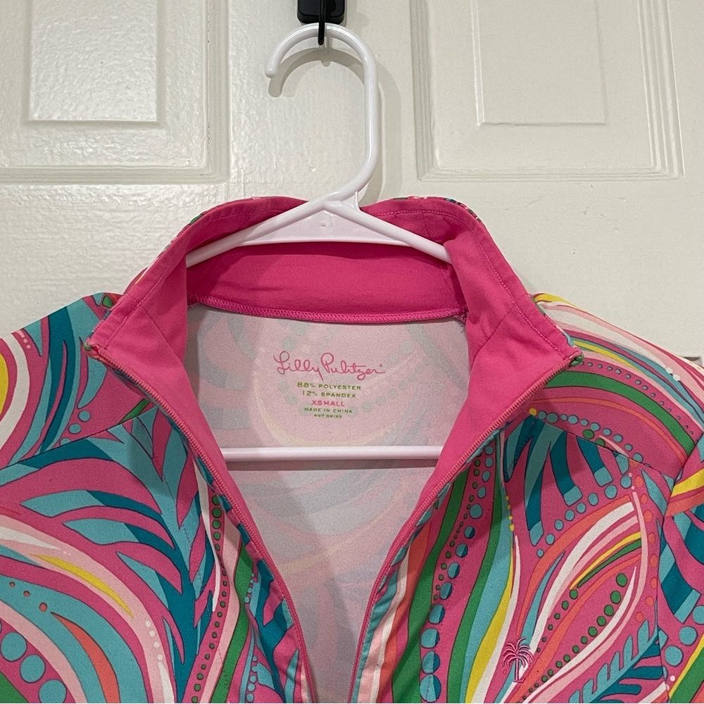 NWOT Lilly Pulitzer Pink Multi Print Skipper Popover Pullover XS - Picture 5 of 6